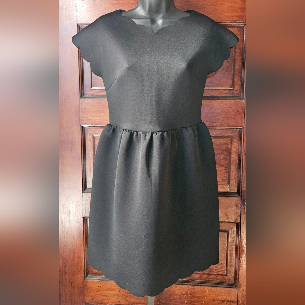 M, Crystal Doll, Black Dress, Scalloped Lines, Pleated/Cinch Waist